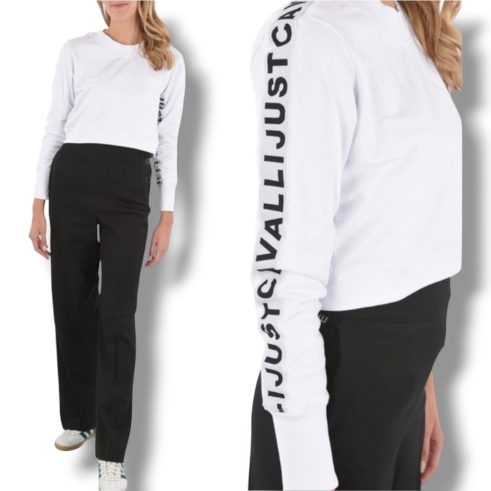 Nwt Just Cavalli Cotton Pullover Logo Long Sleeve Sweatshirt Size Medium $318
